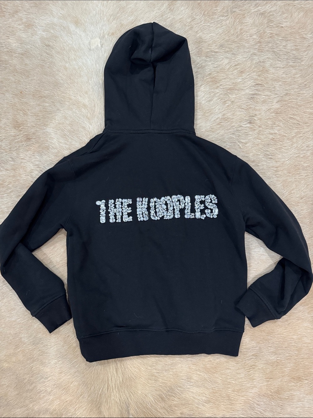 Black Hoodie with 'THE KOOPLES' Sequin Back Logo